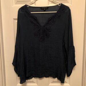 Zac & Rachel Petite Dark Blue Blouse